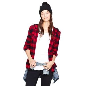 TNA Aritzia Boyfriend Flannel Hoodie